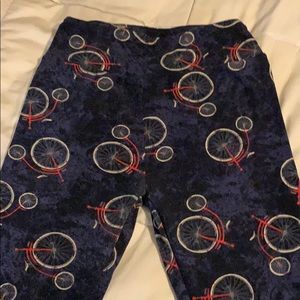 Bicycle Blue and red LulaRoe leggings